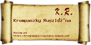 Krompaszky Ruszlána névjegykártya